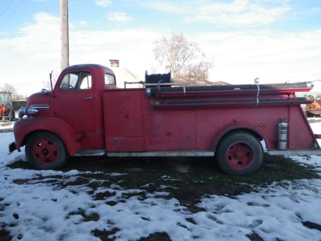 1951 Red Ford F Series Fire Truck