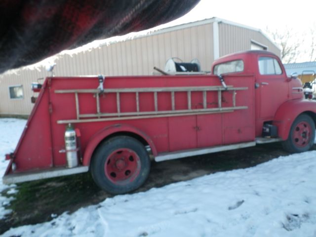 1951 Red Ford F Series Fire Truck