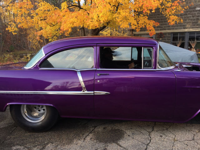 1955 Purple Chevrolet Bel Air/150/210 Two door sedan