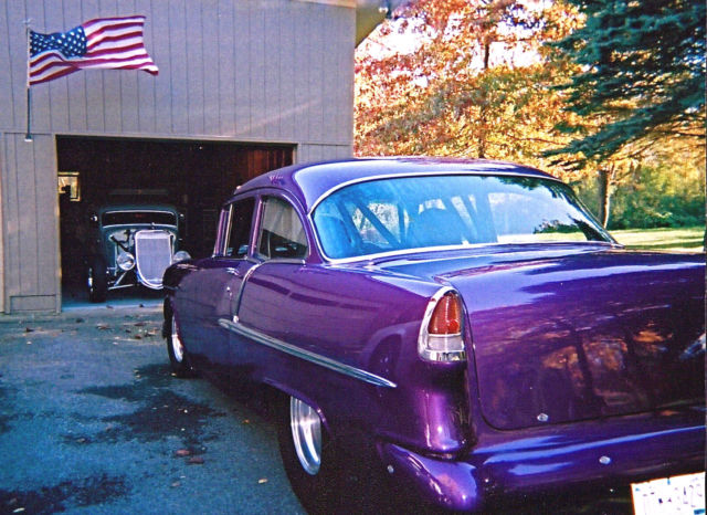1955 Purple Chevrolet Bel Air/150/210 Two door sedan