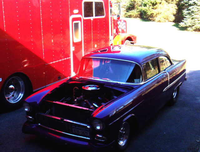 1955 Purple Chevrolet Bel Air/150/210 Two door sedan