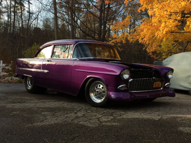 1955 Purple Chevrolet Bel Air/150/210 Two door sedan