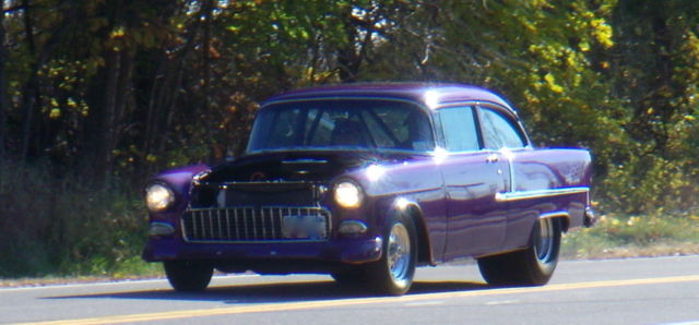 1955 Purple Chevrolet Bel Air/150/210 Two door sedan