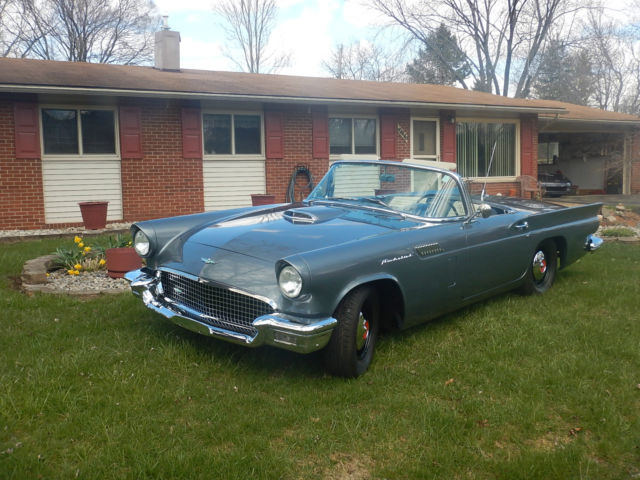 1957 Gunmetal Grey Ford Thunderbird Convertible