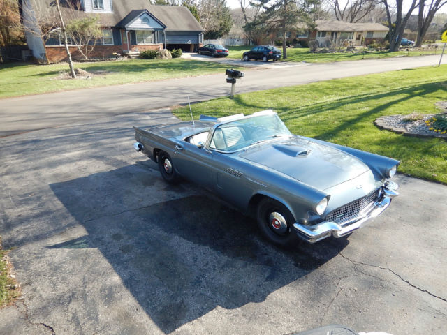 1957 Gunmetal Grey Ford Thunderbird Convertible