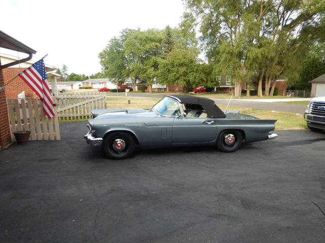 1957 Gunmetal Grey Ford Thunderbird Convertible