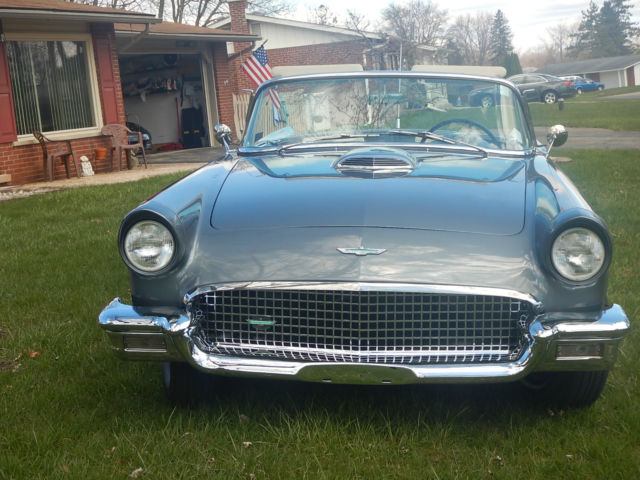 1957 Gunmetal Grey Ford Thunderbird Convertible