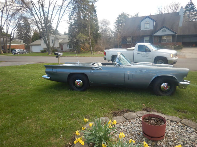 1957 Gunmetal Grey Ford Thunderbird Convertible