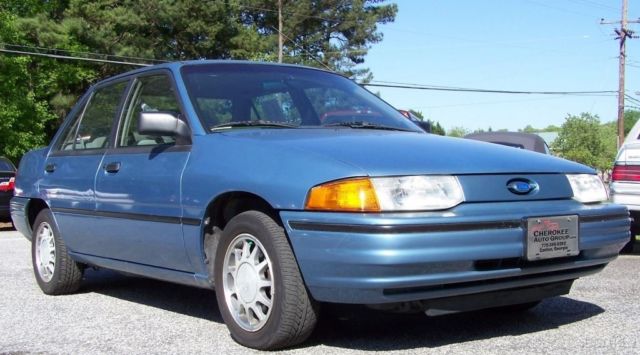 1992 Blue Ford Escort Sedan