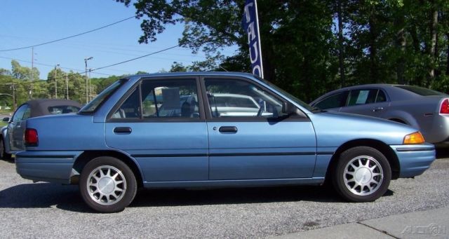 1992 Blue Ford Escort Sedan