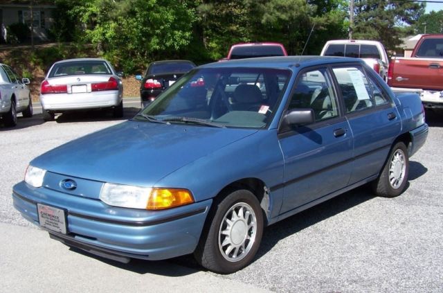 1992 Blue Ford Escort Sedan
