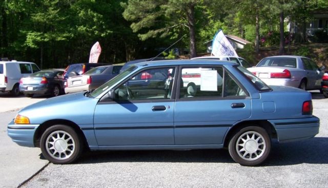 1992 Blue Ford Escort Sedan