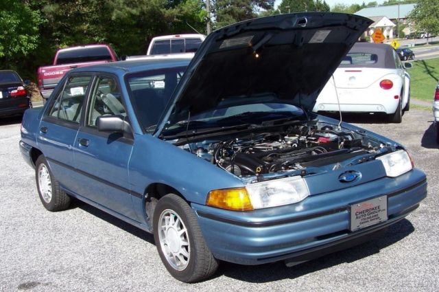 1992 Blue Ford Escort Sedan
