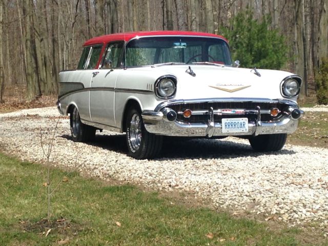 1957 white & red Chevrolet Nomad Wagon
