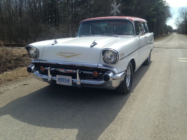 1957 white & red Chevrolet Nomad Wagon