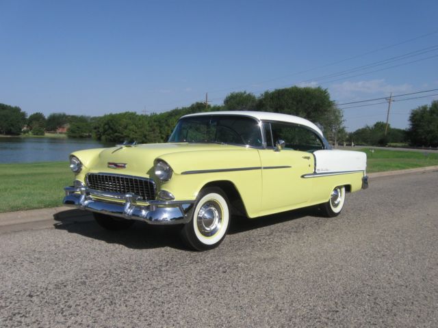 1955 Harvest Gold/India Ivory Chevrolet Bel Air/150/210 Coupe