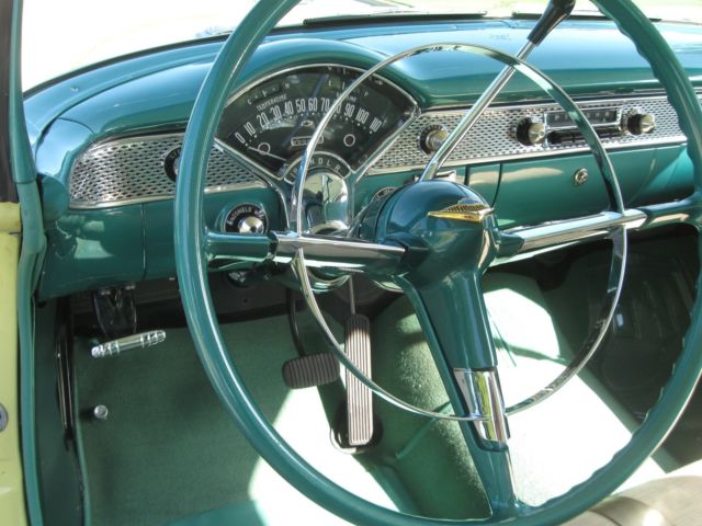 1955 Harvest Gold/India Ivory Chevrolet Bel Air/150/210 Coupe