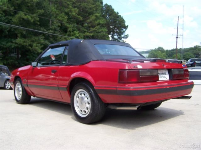 1987 Red Ford Mustang Convertible