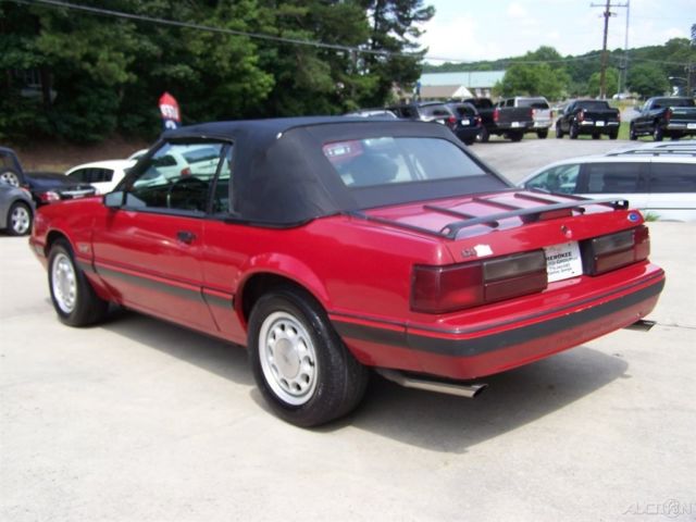 1987 Red Ford Mustang Convertible