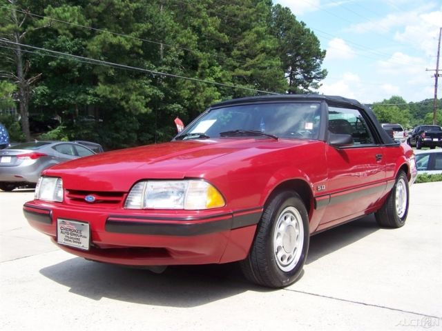 1987 Red Ford Mustang Convertible