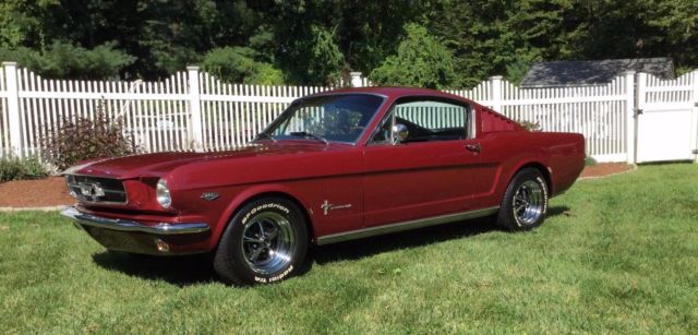 1965 Burgundy Ford Mustang Fastback