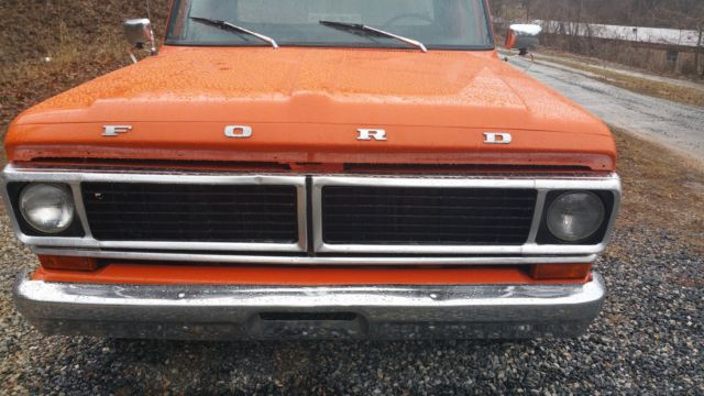 1970 Orange Ford F-100 truck