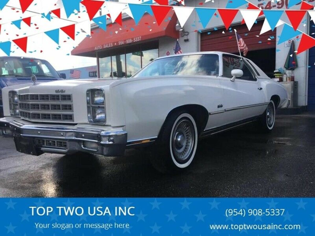 1977 White Chevrolet Monte Carlo Coupe