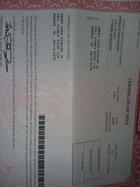 1993 Green Acura Legend Sedan