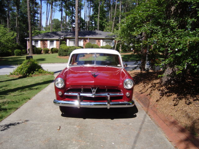 1952 Maroon/ White Willys Aerowing 2 door sedan