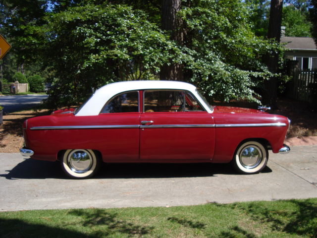 1952 Maroon/ White Willys Aerowing 2 door sedan