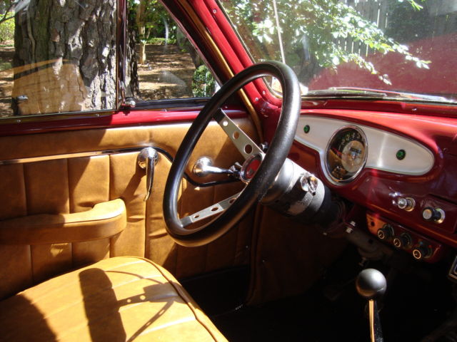 1952 Maroon/ White Willys Aerowing 2 door sedan