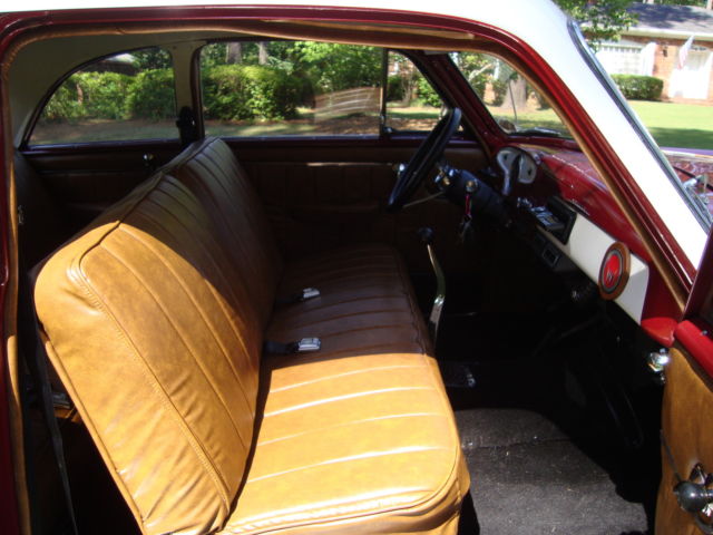 1952 Maroon/ White Willys Aerowing 2 door sedan