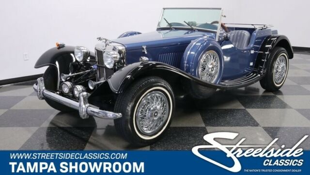 1936 Blue Jaguar SS100 Roadster