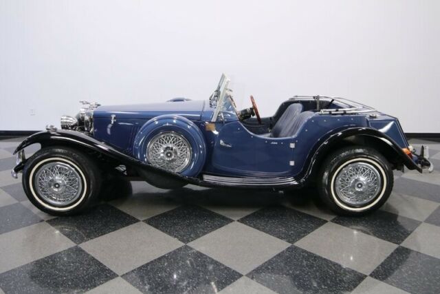 1936 Blue Jaguar SS100 Roadster