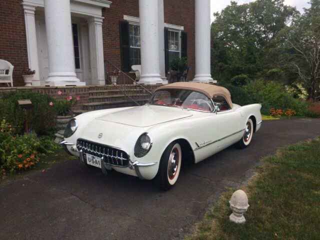 1954 White Chevrolet Corvette Convertible