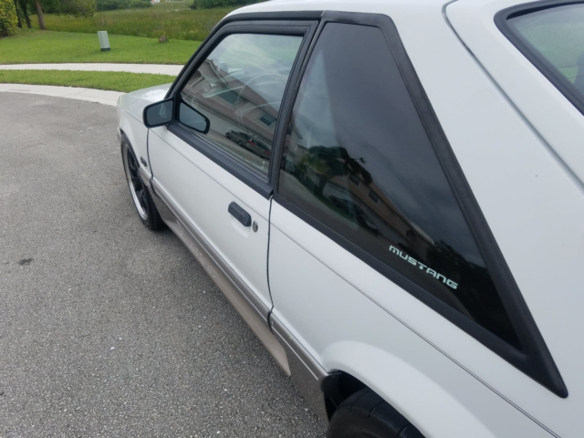 1991 White Ford Mustang Hatchback