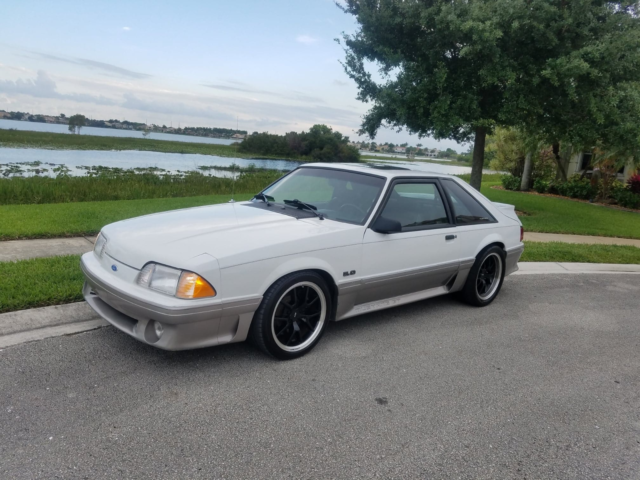 1991 White Ford Mustang Hatchback
