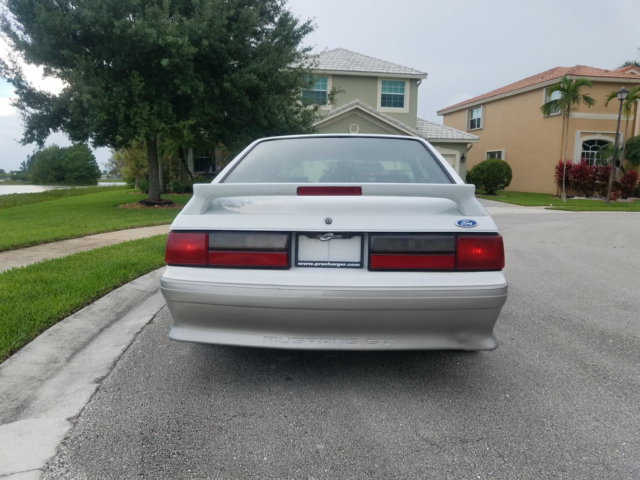1991 White Ford Mustang Hatchback