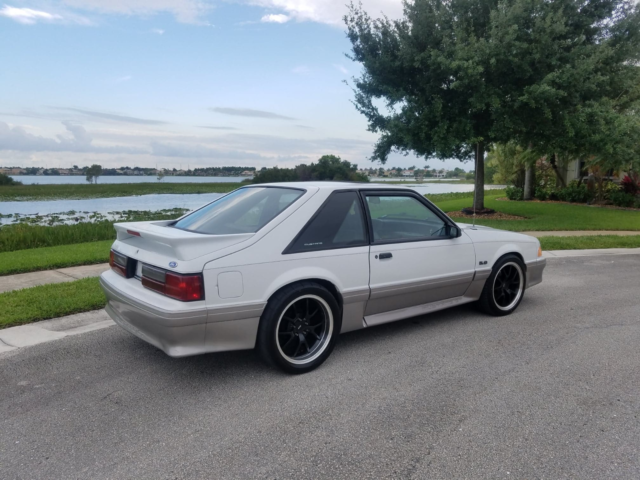 1991 White Ford Mustang Hatchback