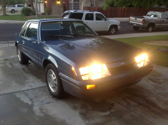 1986 Blue Ford Mustang Notchback