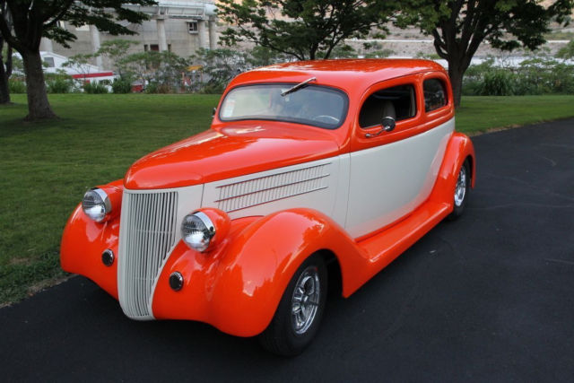 1936 ORANGE AND WHITE Ford ford slantback Coupe