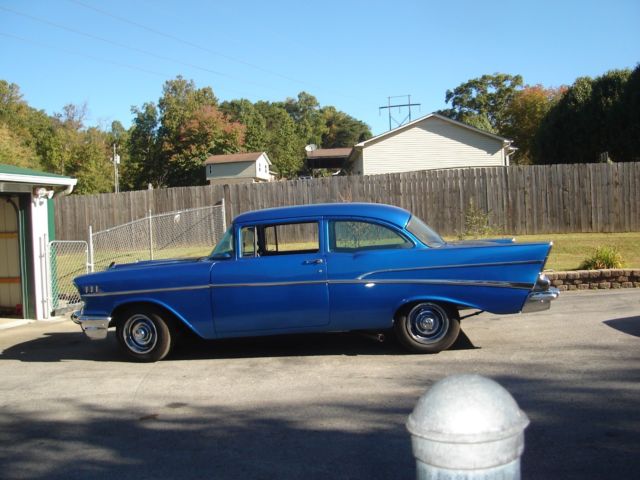 1957 Blue Chevrolet Bel Air/150/210 Sedan