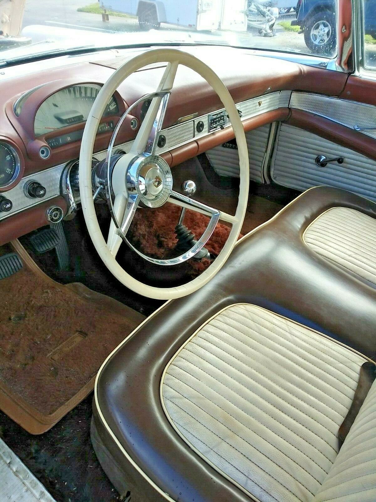 1956 Beige Ford Thunderbird Convertible