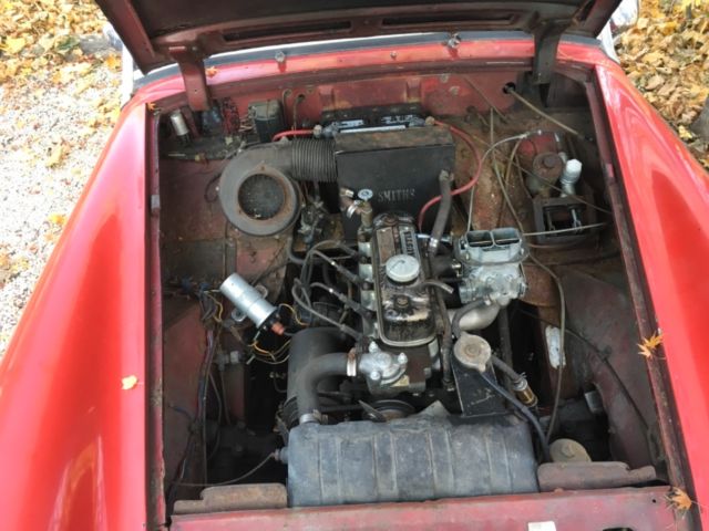 1967 Red Austin Healey Sprite Convertible
