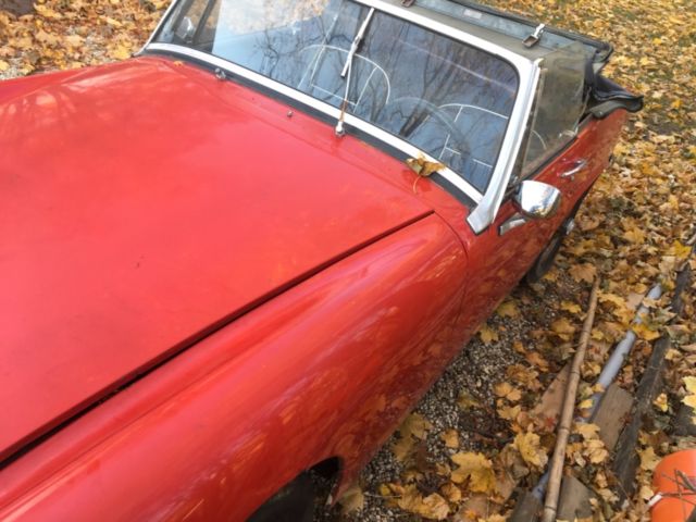1967 Red Austin Healey Sprite Convertible