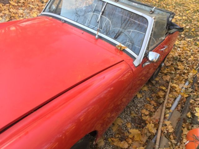 1967 Red Austin Healey Sprite Convertible