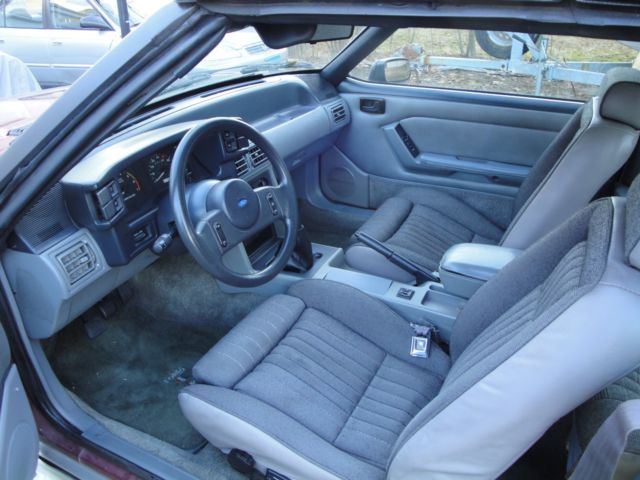 1988 Burgundy Ford Mustang Convertible