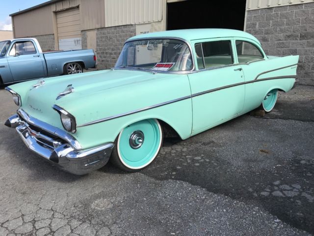1957 Green Chevrolet Bel Air/150/210 Coupe