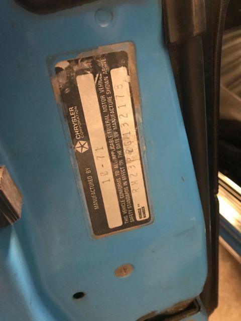 1972 Blue Plymouth Road Runner Coupe