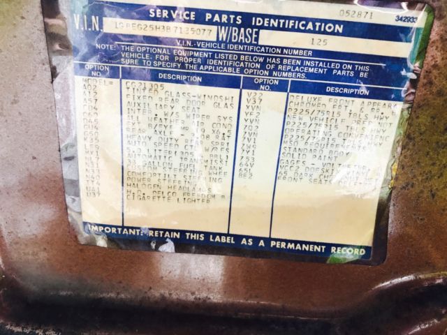 1981 Brown Chevrolet G20 Van